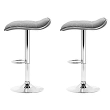 Load image into Gallery viewer, Artiss Set of 2 Fabric Bar Stools Swivel Bar Stools- Grey Chrome
