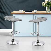 Load image into Gallery viewer, Artiss Set of 2 Fabric Bar Stools Swivel Bar Stools- Grey Chrome
