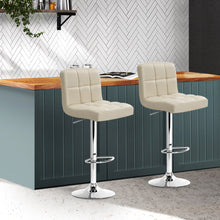 Load image into Gallery viewer, Artiss Set of 2 PU Leather Gas Lift Bar Stools - Beige
