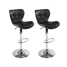 Load image into Gallery viewer, Artiss Set of 2 PU Leather Patterned Bar Stools - Black and Chrome
