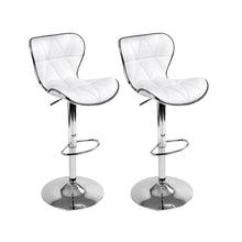 Load image into Gallery viewer, Artiss Set of 2 PU Leather Patterned Bar Stools - White and Chrome
