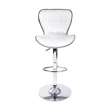 Load image into Gallery viewer, Artiss Set of 2 PU Leather Patterned Bar Stools - White and Chrome
