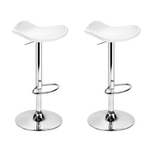 Load image into Gallery viewer, Artiss Set of 2 Gas Lift Bar Stools PU Leather - White and Chrome
