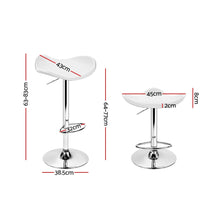 Load image into Gallery viewer, Artiss Set of 2 Gas Lift Bar Stools PU Leather - White and Chrome
