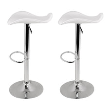 Load image into Gallery viewer, Artiss Set of 2 Gas Lift Bar Stools PU Leather - White and Chrome
