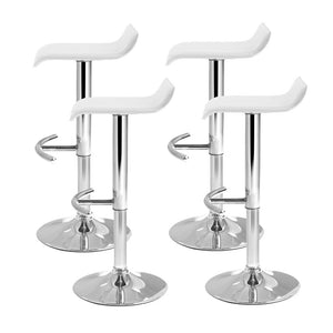 Artiss Set of 4 PU Leather Wave Style Bar Stools - White