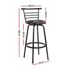 Load image into Gallery viewer, Artiss Set of 2 PU Leather Bar Stools - Black and Steel
