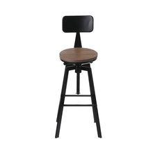 Load image into Gallery viewer, Artiss Rustic Industrial Style Metal Bar Stool - Black and Wood
