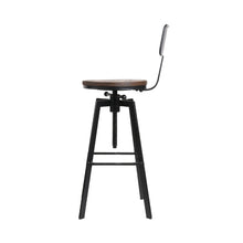 Load image into Gallery viewer, Artiss Rustic Industrial Style Metal Bar Stool - Black and Wood
