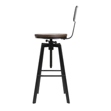 Load image into Gallery viewer, Artiss Set of 2 Rustic Industrial Style Metal Bar Stool - Black and Wood
