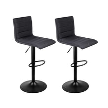 Load image into Gallery viewer, Artiss Set of 2 Faux Linen Bar Stools - Black
