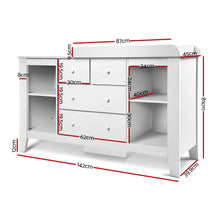 Load image into Gallery viewer, Keezi Baby Change Table Tall boy Drawers Dresser Chest Storage Cabinet White
