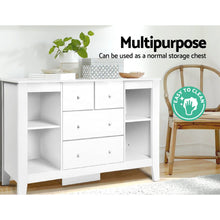 Load image into Gallery viewer, Keezi Baby Change Table Tall boy Drawers Dresser Chest Storage Cabinet White
