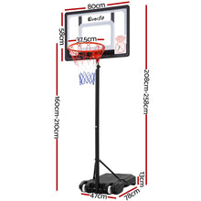 Load image into Gallery viewer, Everfit Adjustable Portable Basketball Stand Hoop System Rim
