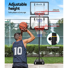 Load image into Gallery viewer, Everfit Adjustable Portable Basketball Stand Hoop System Rim
