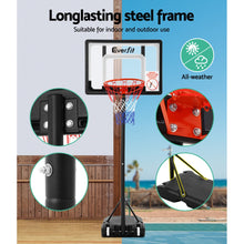 Load image into Gallery viewer, Everfit Adjustable Portable Basketball Stand Hoop System Rim
