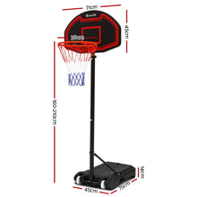 Load image into Gallery viewer, Everfit 2.1M Adjustable Portable Basketball Stand Hoop System Rim Black
