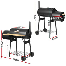 Load image into Gallery viewer, Grillz 2-in-1 Offset BBQ Smoker - Black
