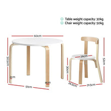 Load image into Gallery viewer, Keezi Nordic Kids Table Chair Set 3PC Desk Activity Study Play Children Modern
