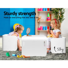 Load image into Gallery viewer, Keezi 3 PC Nordic Kids Table Chair Set White Desk Activity Compact Children
