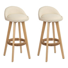 Load image into Gallery viewer, Artiss Set of 2 PU Leather Backrest Bar Stools - Beige
