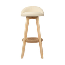 Load image into Gallery viewer, Artiss Set of 2 PU Leather Backrest Bar Stools - Beige
