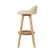 Load image into Gallery viewer, Artiss Set of 2 PU Leather Backrest Bar Stools - Beige
