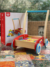 Load image into Gallery viewer, Tooky Toy - Baby activity walker with wooden blocks
