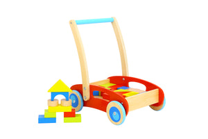 Tooky Toy - Baby activity walker with wooden blocks
