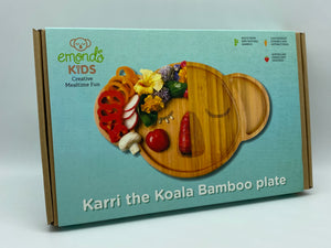 Toddlers mealtime Plate 100% sustainable bamboo-Karri the Koala-Food contact grade production