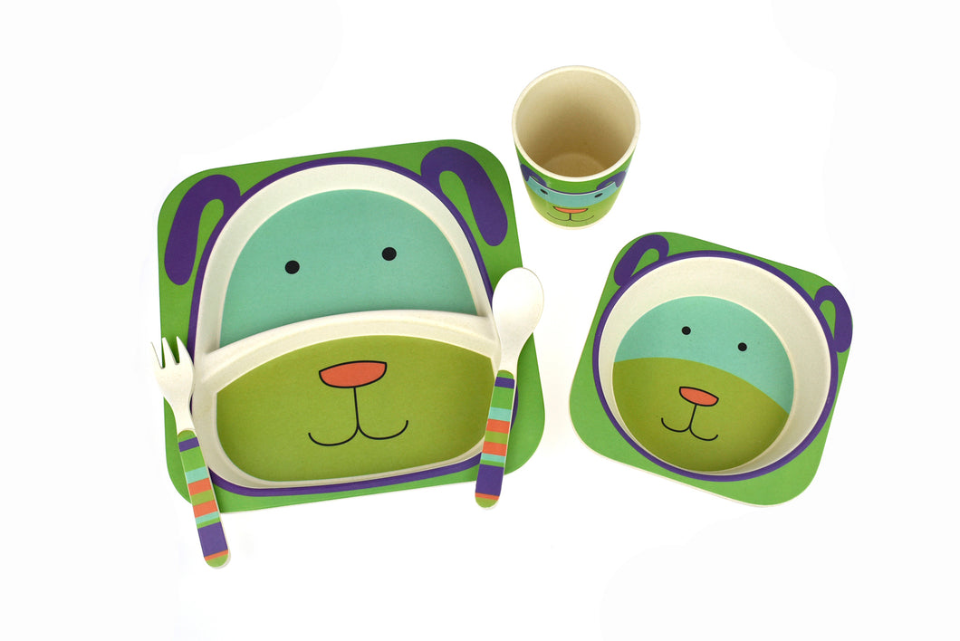 Bamboo Kids dog themed dinnerware 5pcs-Dog