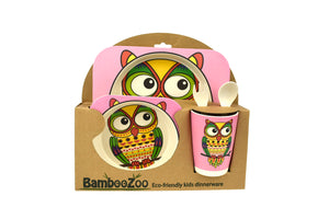 Bamboo Kids Owl themed dinnerware 5pcs-Owl