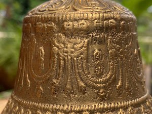 Brass Bell 6 inch Buddhist Nepal Tibetan Prayer Bell Meditation Stress Relief or Sound Therapy.