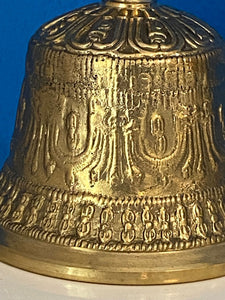 Brass Bell 6 inch Buddhist Nepal Tibetan Prayer Bell Meditation Stress Relief or Sound Therapy.