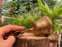 Load image into Gallery viewer, Brass Bell 6 inch Buddhist Nepal Tibetan Prayer Bell Meditation Stress Relief or Sound Therapy.
