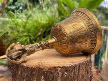 Load image into Gallery viewer, Brass Bell 6 inch Buddhist Nepal Tibetan Prayer Bell Meditation Stress Relief or Sound Therapy.
