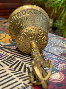 Brass Bell 6 inch Buddhist Nepal Tibetan Prayer Bell Meditation Stress Relief or Sound Therapy.