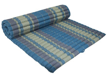 Load image into Gallery viewer, Thai kapok cushion Day bed Roll Out Mattress Foldout Mat relaxation, day bed, camping or Yoga Matt Natural Kapok Filled_ 80 x 200 cm BLUE
