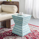 Turquoise Morocco Shell Side Table