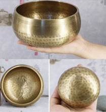 Load image into Gallery viewer, Singing bowl Nepalese Tibetan genuine 592g bowl 12 cm size includes genuine wand
