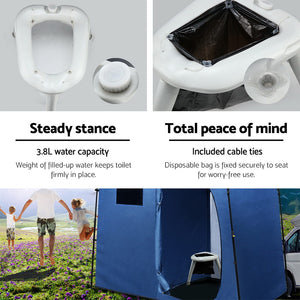 Outdoor Portable Folding Camping Toilet.