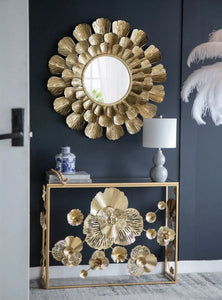 FLORET MIRRORED METAL CONSOLE TABLE