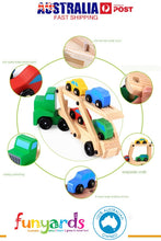 Load image into Gallery viewer, Kids wooden truck toy (Pine) 6 wheels plus movable tray and cars
