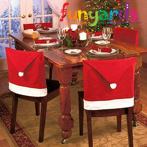Christmas Chair Seat Cover Decoration Xmas Dinner Party Santa Gift-Large Chair deco