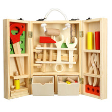 Load image into Gallery viewer, Wooden Tool Box set building and fixing pretend play educational toy
