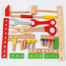 Load image into Gallery viewer, Wooden Tool Box set building and fixing pretend play educational toy
