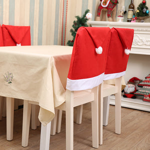 Christmas Chair Seat Cover Decoration Xmas Dinner Party Santa Gift-Large Chair deco