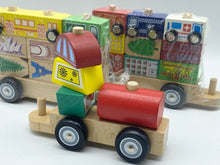 Load image into Gallery viewer, Wooden Block Puzzle Shapes Stacking Train-21 pieces.
