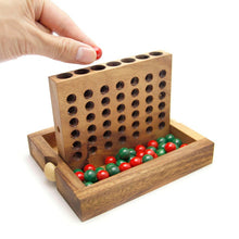 Load image into Gallery viewer, 4 IN A ROW GAME Connect four board game with marbles-ready for travel.
