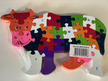 Load image into Gallery viewer, Puzzle for toddlers- Wooden animal themed puzzle  Cow
